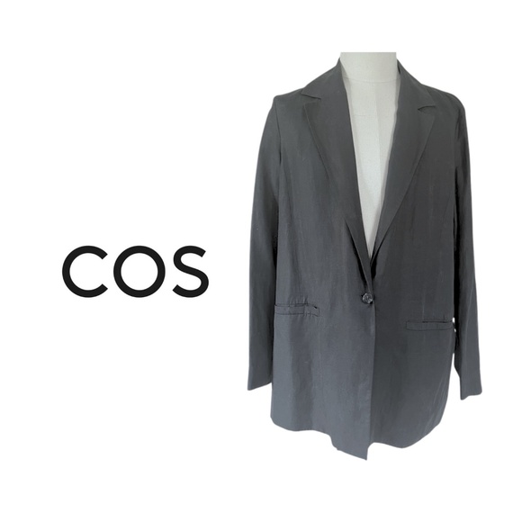 COS | Oversized Blazer in Lyocell/Linen Blend – Women’s Size L (BNWOT) - Picture 1 of 12